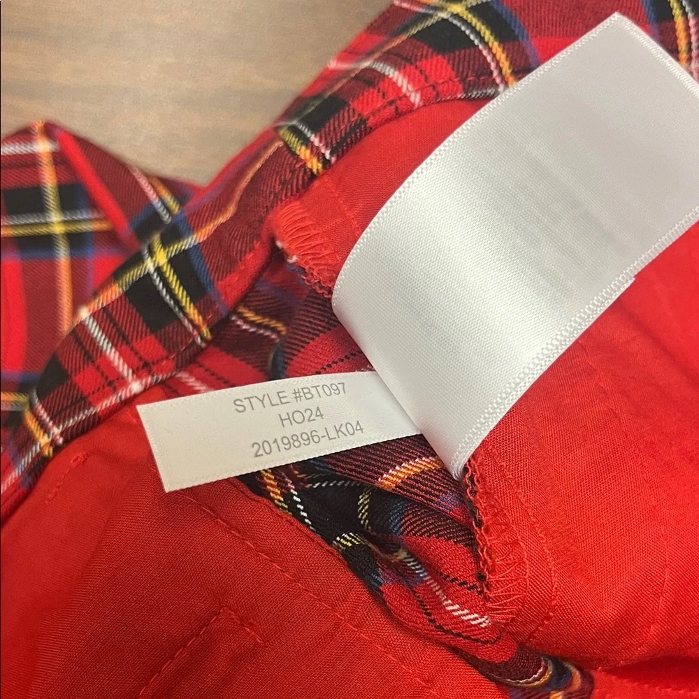J Crew red plaid Kallie pants, size 8, NWT‎